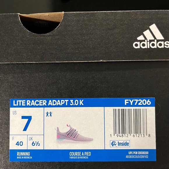 Adidas Big Girls Sneakers Size 7 Gray Pink Lightweight & Comfy Running Shoes - Picture 5 of 15